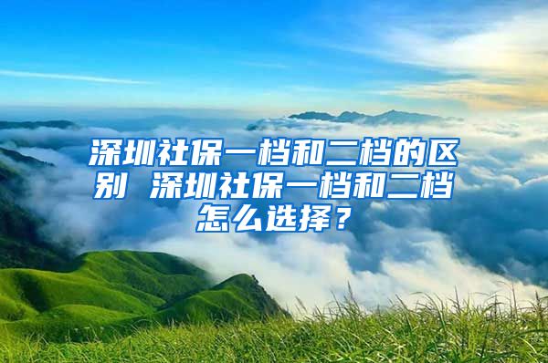 深圳社保一档和二档的区别 深圳社保一档和二档怎么选择？