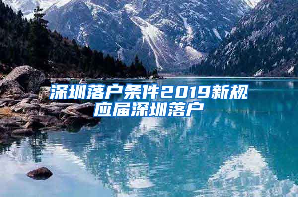 深圳落户条件2019新规应届深圳落户