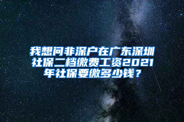 我想问非深户在广东深圳社保二档缴费工资2021年社保要缴多少钱？