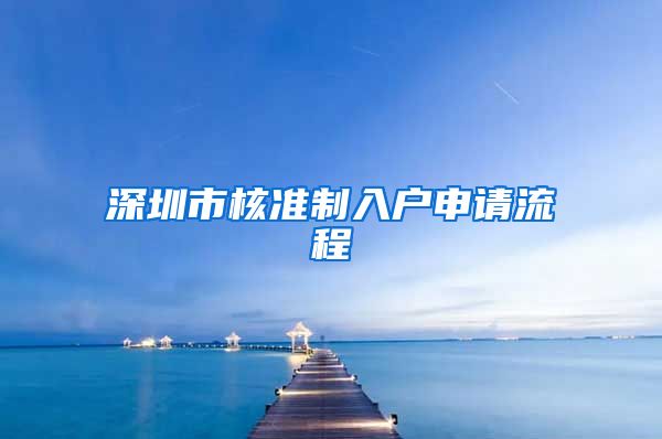 深圳市核准制入户申请流程