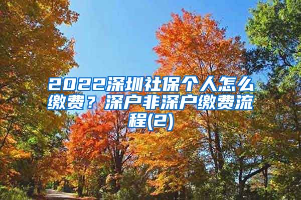 2022深圳社保个人怎么缴费？深户非深户缴费流程(2)