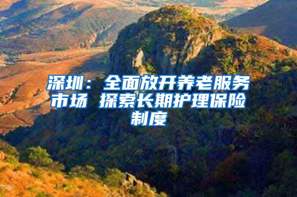 深圳：全面放开养老服务市场 探索长期护理保险制度