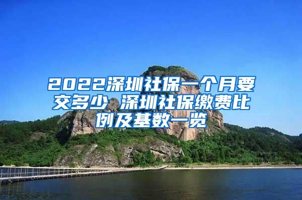 2022深圳社保一个月要交多少 深圳社保缴费比例及基数一览