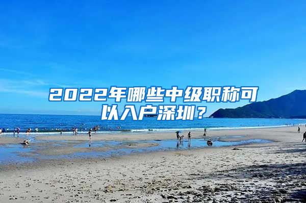 2022年哪些中级职称可以入户深圳？