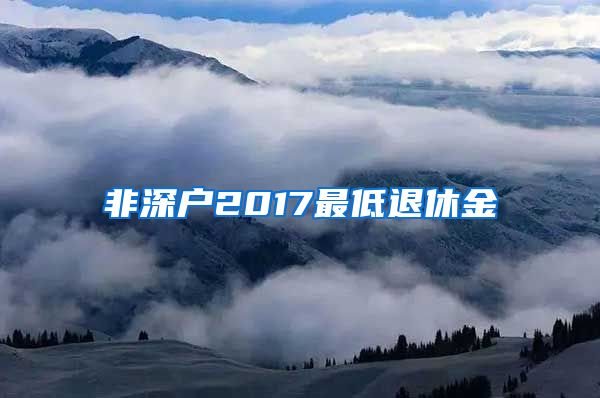 非深户2017最低退休金