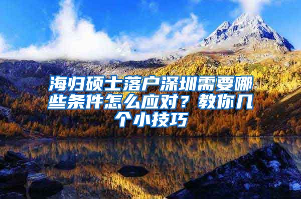 海归硕士落户深圳需要哪些条件怎么应对？教你几个小技巧