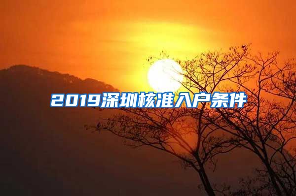 2019深圳核准入户条件
