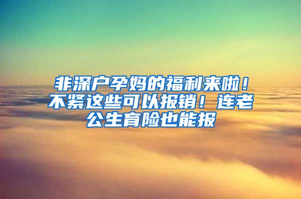 非深户孕妈的福利来啦！不紧这些可以报销！连老公生育险也能报