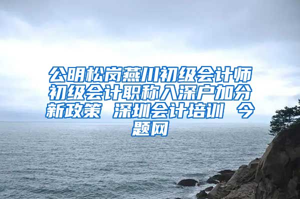 公明松岗燕川初级会计师初级会计职称入深户加分新政策 深圳会计培训 今题网