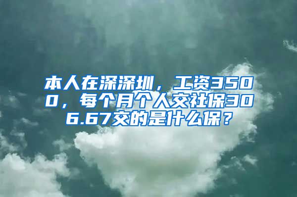 本人在深深圳，工资3500，每个月个人交社保306.67交的是什么保？