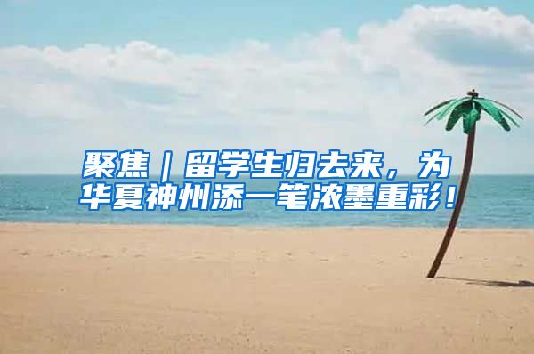 聚焦｜留学生归去来，为华夏神州添一笔浓墨重彩！