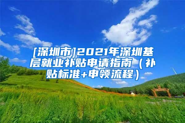 [深圳市]2021年深圳基层就业补贴申请指南（补贴标准+申领流程）