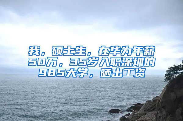 我，硕士生，在华为年薪50万，35岁入职深圳的985大学，晒出工资