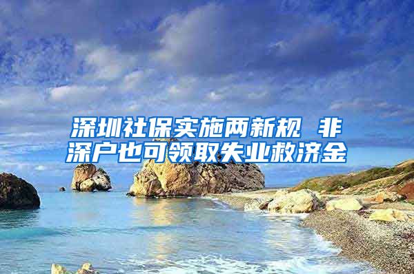 深圳社保实施两新规 非深户也可领取失业救济金