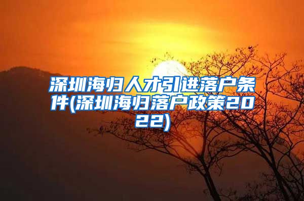 深圳海归人才引进落户条件(深圳海归落户政策2022)