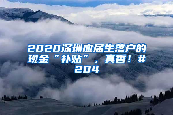 2020深圳应届生落户的现金“补贴”，真香！#204