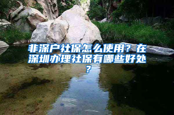 非深户社保怎么使用？在深圳办理社保有哪些好处？