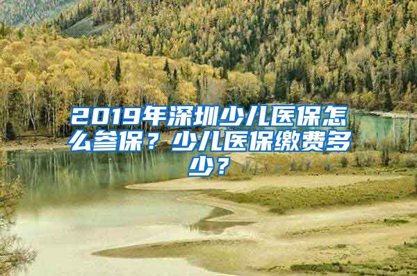 2019年深圳少儿医保怎么参保？少儿医保缴费多少？