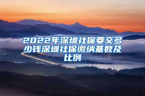2022年深圳社保要交多少钱深圳社保缴纳基数及比例