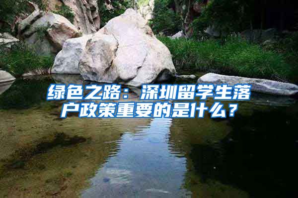 绿色之路：深圳留学生落户政策重要的是什么？