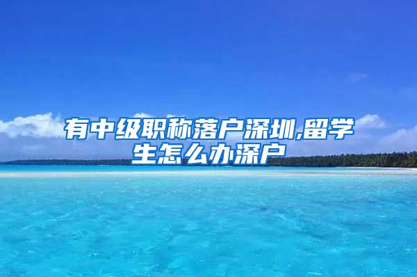 有中级职称落户深圳,留学生怎么办深户