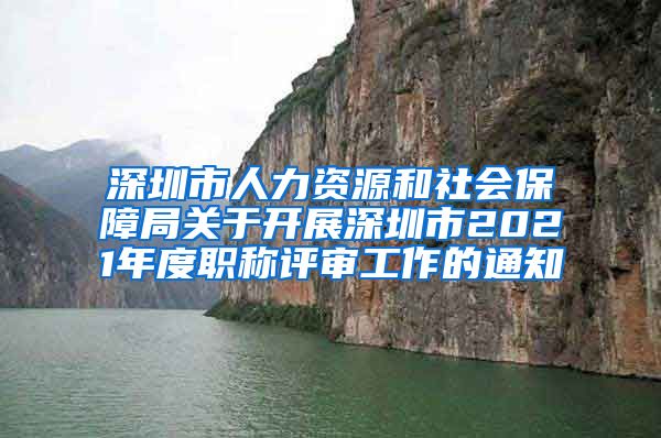 深圳市人力资源和社会保障局关于开展深圳市2021年度职称评审工作的通知