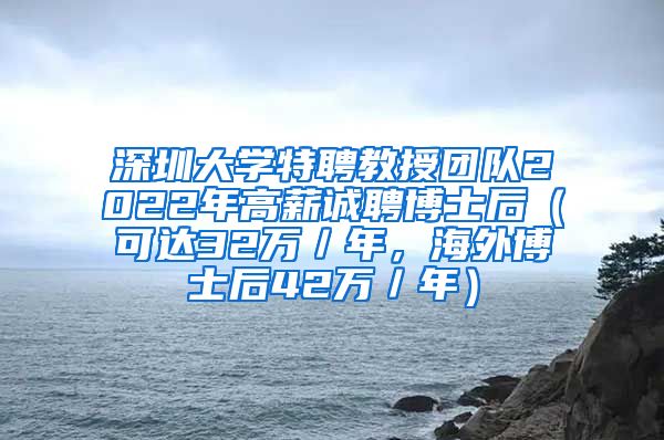 深圳大学特聘教授团队2022年高薪诚聘博士后（可达32万／年，海外博士后42万／年）