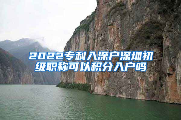 2022专利入深户深圳初级职称可以积分入户吗