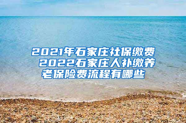 2021年石家庄社保缴费 2022石家庄人补缴养老保险费流程有哪些