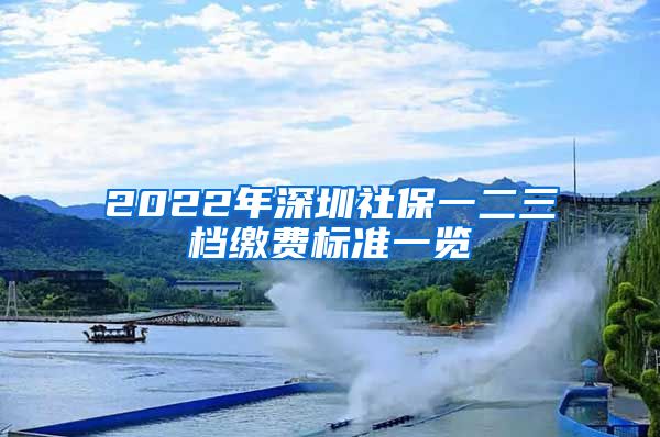2022年深圳社保一二三档缴费标准一览