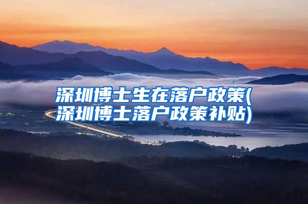 深圳博士生在落户政策(深圳博士落户政策补贴)