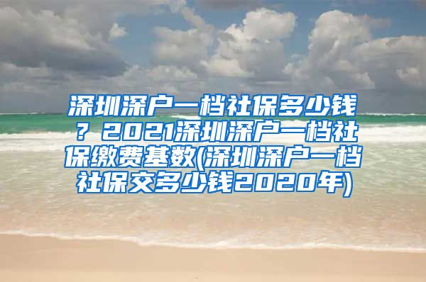 深圳深户一档社保多少钱？2021深圳深户一档社保缴费基数(深圳深户一档社保交多少钱2020年)