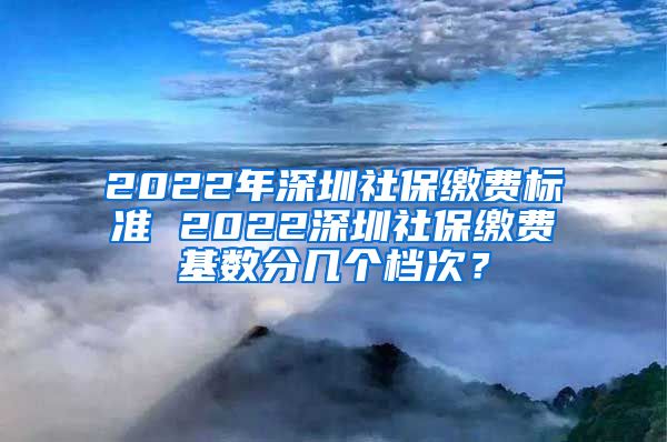 2022年深圳社保缴费标准 2022深圳社保缴费基数分几个档次？