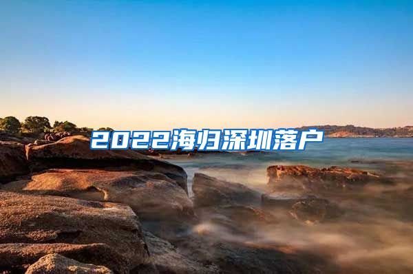 2022海归深圳落户