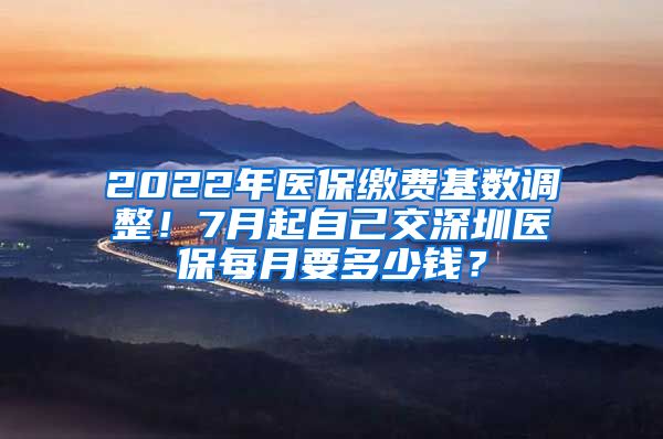 2022年医保缴费基数调整！7月起自己交深圳医保每月要多少钱？