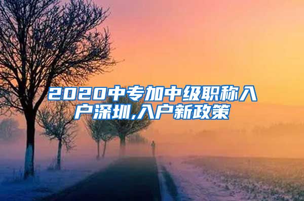 2020中专加中级职称入户深圳,入户新政策