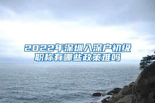 2022年深圳入深户初级职称有哪些政策难吗