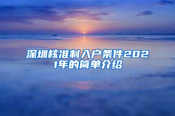 深圳核准制入户条件2021年的简单介绍