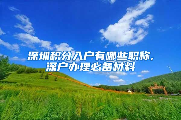 深圳积分入户有哪些职称,深户办理必备材料