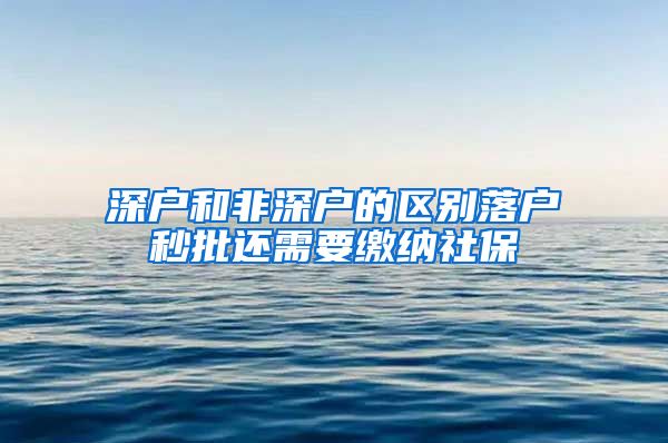 深户和非深户的区别落户秒批还需要缴纳社保