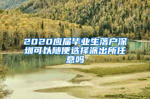 2020应届毕业生落户深圳可以随便选择派出所任意吗