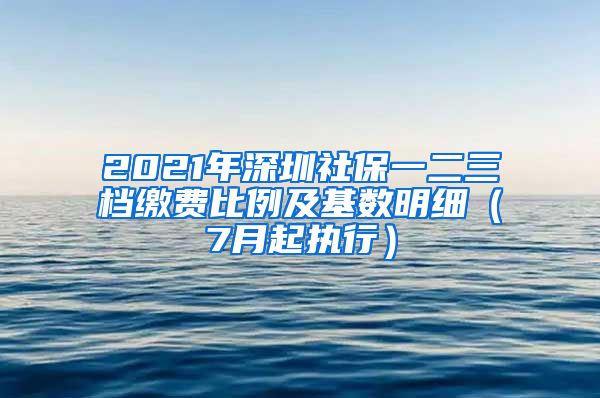 2021年深圳社保一二三档缴费比例及基数明细（7月起执行）