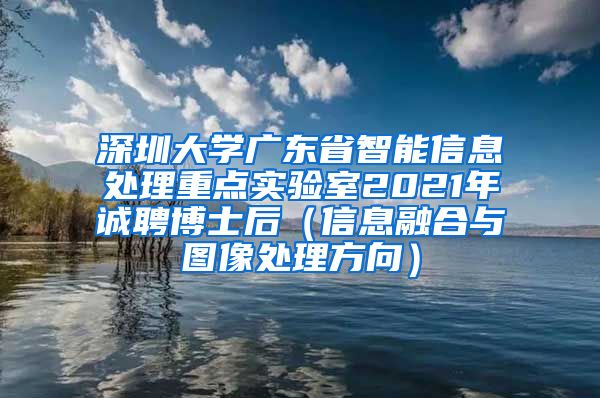 深圳大学广东省智能信息处理重点实验室2021年诚聘博士后（信息融合与图像处理方向）