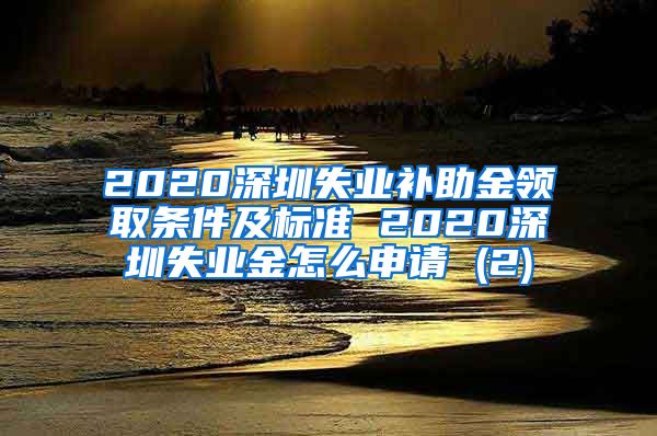2020深圳失业补助金领取条件及标准 2020深圳失业金怎么申请 (2)