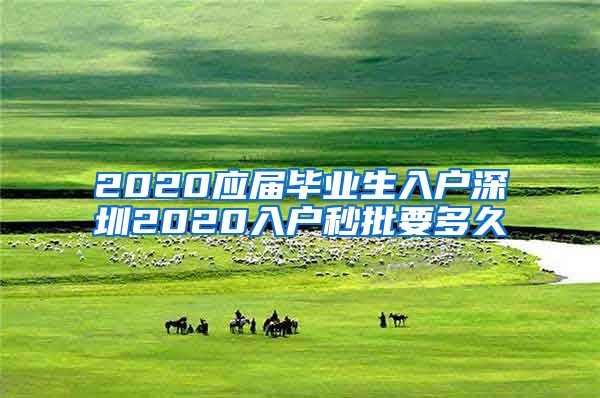 2020应届毕业生入户深圳2020入户秒批要多久