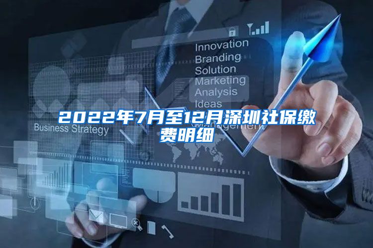 2022年7月至12月深圳社保缴费明细