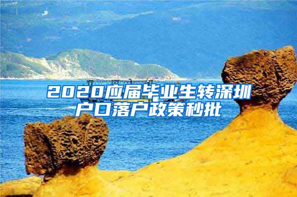 2020应届毕业生转深圳户口落户政策秒批