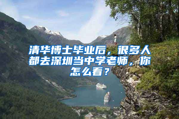 清华博士毕业后，很多人都去深圳当中学老师，你怎么看？