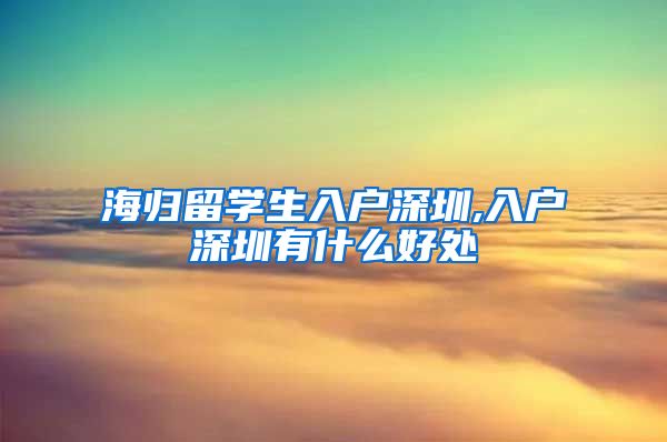 海归留学生入户深圳,入户深圳有什么好处