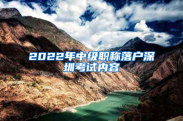 2022年中级职称落户深圳考试内容